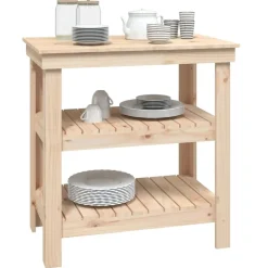 vidaXL arbejdsbord 78,5x50x80 cm massivt fyrretræ