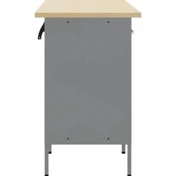 vidaXL Arbejdsskab med skuffe 3 pcs Rød og Grå 150 x 55 x 85 cm