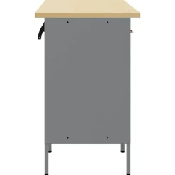 vidaXL Arbejdsskab med skuffe 3 pcs Rød og Grå 150 x 55 x 85 cm
