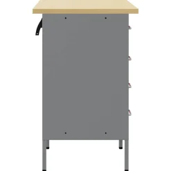 vidaXL Arbejdsskab med skuffe 2 pcs Rød og Grå 100 x 55 x 85 cm