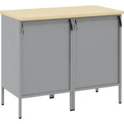 vidaXL Arbejdsskab med skuffe 2 pcs Rød og Grå 100 x 55 x 85 cm
