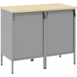 vidaXL Arbejdsskab med skuffe 2 pcs Rød og Grå 100 x 55 x 85 cm