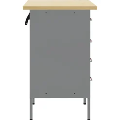 vidaXL Arbejdsskab med skuffe 2 pcs Rød og Grå 100 x 55 x 85 cm