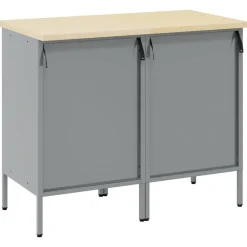 vidaXL Arbejdsskab med skuffe 2 pcs Rød og Grå 100 x 55 x 85 cm