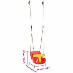 vidaXL Babygynge Rød 36 x 43 x 42 cm Plastik