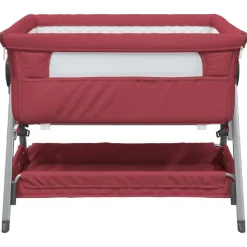 vidaXL babyseng med madras linnedstof rød