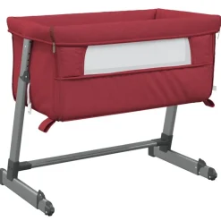vidaXL babyseng med madras linnedstof rød