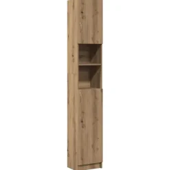 vidaXL badeværelsesskab håndlavet eg 32x25,5x190 cm konstrueret træ