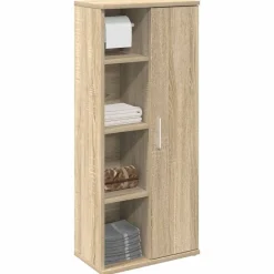 vidaXL badeværelsesskab med rulleholder 39x22x90 cm sonoma-eg