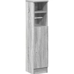 vidaXL badeværelsesskab med rulleholder 20,5x22x90 cm grå sonoma-eg