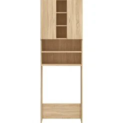 vidaXL badeværelsesskab til vaskemaskine 64x25,5x190 cm sonoma-eg