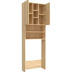 vidaXL badeværelsesskab til vaskemaskine 64x25,5x190 cm sonoma-eg