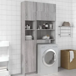 vidaXL badeværelsesskab 32x25,5x190 cm konstrueret træ grå sonoma-eg