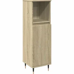 vidaXL badeværelsesskab 30x30x100 cm konstrueret træ sonoma-eg