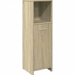 vidaXL badeværelsesskab 30x30x95 cm konstrueret træ sonoma-eg