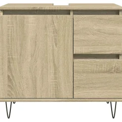 vidaXL badeværelsesskab 65x33x60 cm konstrueret træ sonoma-eg