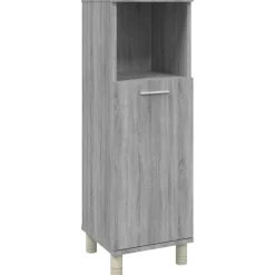 vidaXL badeværelsesskab 30x30x95 cm konstrueret træ grå sonoma-eg