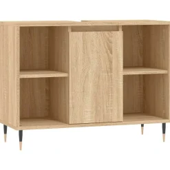 vidaXL badeværelsesskab 80x33x60 cm konstrueret træ sonoma-eg