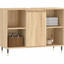 vidaXL badeværelsesskab 80x33x60 cm konstrueret træ sonoma-eg