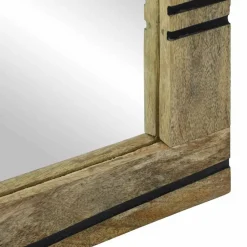 vidaXL Badeværelsesspejl Brun 70 x 50 x 2,5 cm Glas og Solid Mango træ