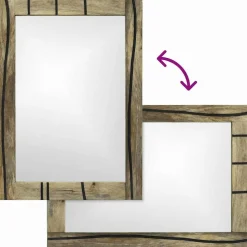 vidaXL Badeværelsesspejl Brun 70 x 50 x 2,5 cm Glas og Solid Mango træ