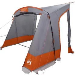 vidaXL Bagklapstelt med tag Grå og orange 285 x 255 x 245 cm taft