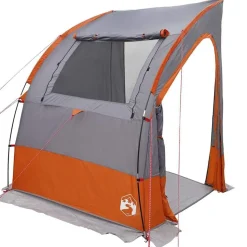 vidaXL Bagklapstelt med tag Grå og orange 194 x 180 x 210 cm taft
