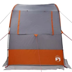 vidaXL Bagklapstelt med tag Grå og orange 194 x 180 x 210 cm taft