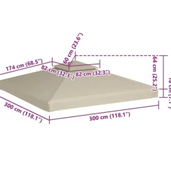vidaXL baldakin til havepavillon 3x3 m 310 g/m² grøn