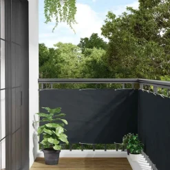 vidaXL balkonafskærmning HDPE 75 x 400 cm antracitgrå