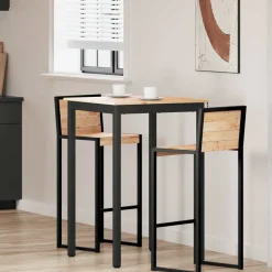 vidaXL Barbord Naturfarvet 70 x 70 x 105 cm Massiv fyrretræ