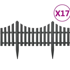vidaXL bedhegn 17 stk. 10 m PP antracitgrå