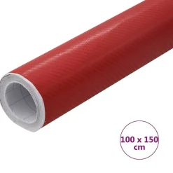 vidaXL bilfolie 100x150 cm 4D rød