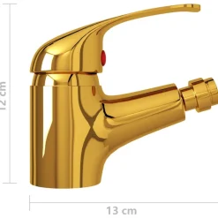 vidaXL blandingsbatteri til bidet 13x12 cm gylden