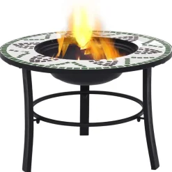 vidaXL bålfad mosaik 68 cm keramik grøn