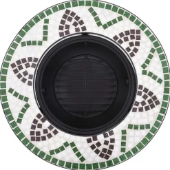 vidaXL bålfad mosaik 68 cm keramik grøn