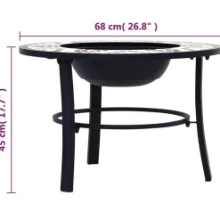 vidaXL bålfad mosaik 68 cm keramik grøn