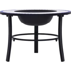 vidaXL bålfad mosaik 68 cm keramik blå og hvid