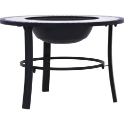 vidaXL bålfad mosaik 68 cm keramik blå og hvid