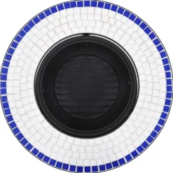 vidaXL bålfad mosaik 68 cm keramik blå og hvid