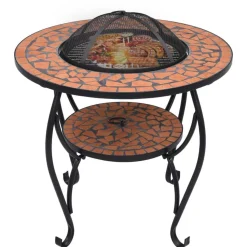 vidaXL bålfad mosaik 68 cm keramik terracottafarvet
