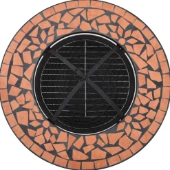 vidaXL bålfad mosaik 68 cm keramik terracottafarvet