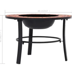 vidaXL bålfad mosaik 68 cm keramik terracottafarvet