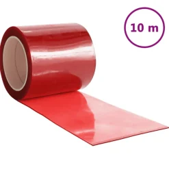 vidaXL bændelgardin 200 mm x 1,6 mm 10 m PVC rød