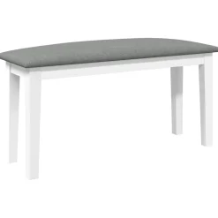 vidaXL bænk 90 cm massivt gummitræ hvid
