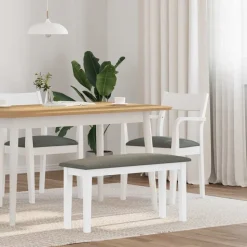 vidaXL bænk 90 cm massivt gummitræ hvid