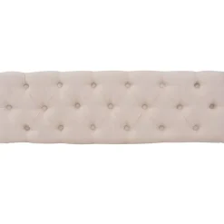 vidaXL bænk lærred massivt træ 110 x 38 x 48 cm cremehvid