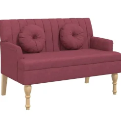 vidaXL bænk med hynder 113x64,5x75,5 cm stof vinrød