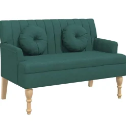 vidaXL bænk med hynder 113x64,5x75,5 cm stof mørkegrøn