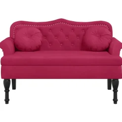 vidaXL bænk med hynder 120,5x65x75 cm velour vinrød